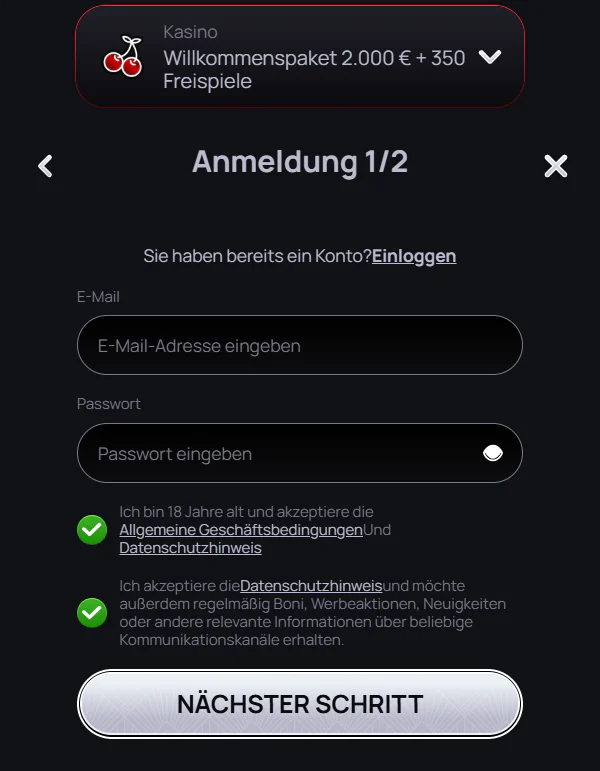 Patrick Spins Casino registration and account login